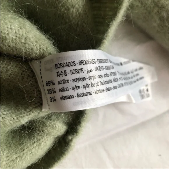 Zara Green Ruffle Shoulder Statement Sweater - Picture 7 of 9